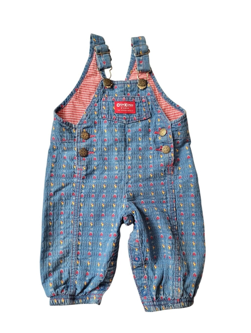 Chicken Overalls Oshkosh B'gosh 6/9M Barn Farm Country Vestbak Made In USA VTG